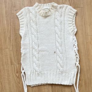 Chloé Braided White Sweater Vest - Size L